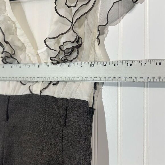 BCX Juniors 5 Sheer Ruffle Bodice Gray Skirt Dress Career Office Cocktail Y2K - Picture 6 of 9